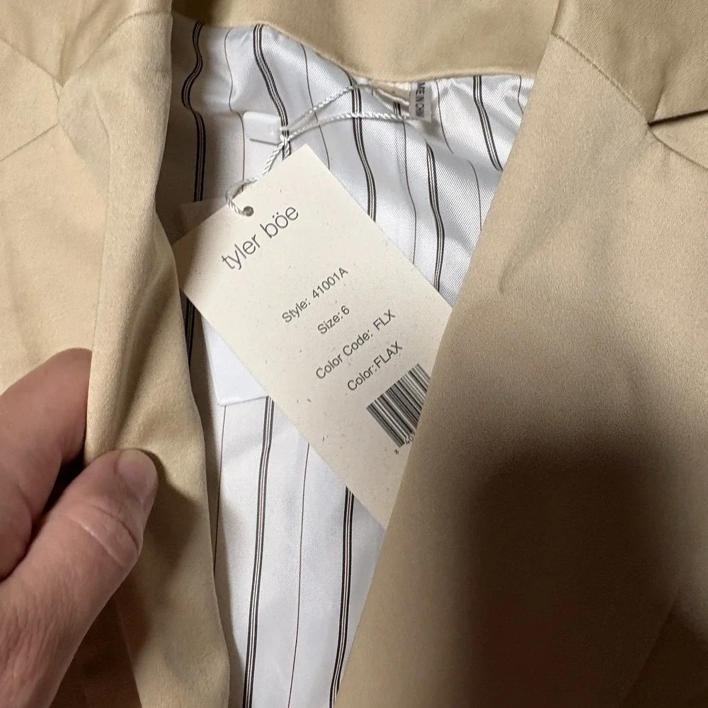 Tyler Boe Taylor Blazer Jacket Tan Flax New Sz 6 A1375